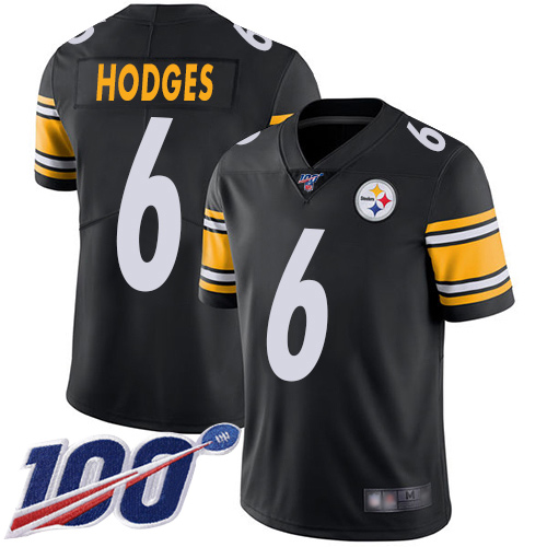 Youth Pittsburgh Steelers Football #6 Limited Black Devlin Hodges Home 100th Season Vapor Untouchable Nike NFL Jersey